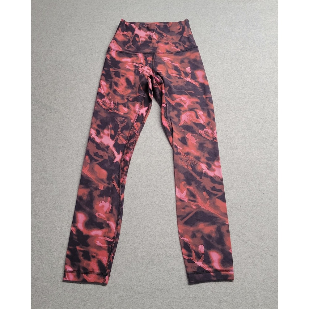 Lululemon Wunder Train High-Rise Tight 25 Crunch Black Pink Multicolor Size 2